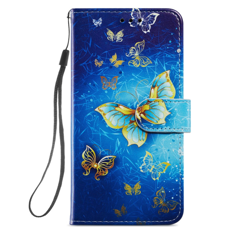 Funda Samsung Galaxy A54 5G con colgante de mariposa dorada