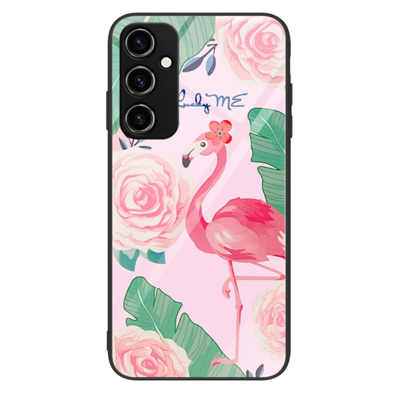 Funda Samsung Galaxy A34 5G de cristal templado Pink Flamingo