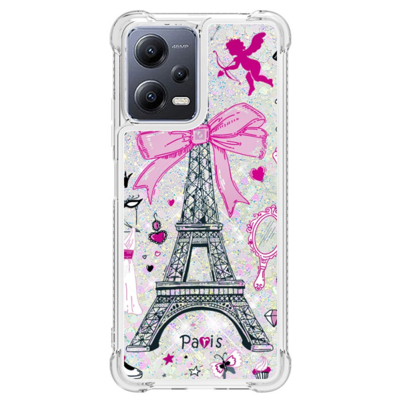 Funda Xiaomi Redmi Note 12/Poco X5 5G Glitter Torre Eiffel