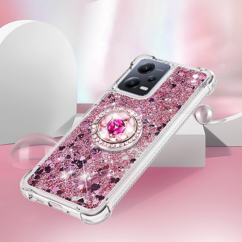 Funda Xiaomi Redmi 12 5G / Poco M6 Pro Glitter Rosa con Lanyard - Dealy