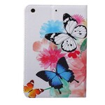 Funda iPad Mini 3 / 2 / 1 Mariposas y flores pintadas