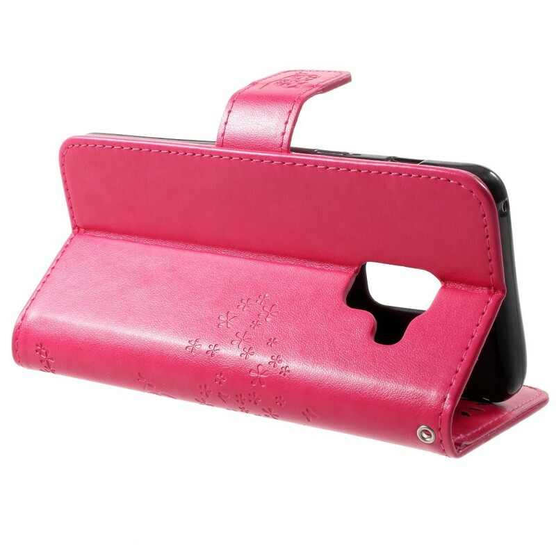 Funda Samsung Galaxy A8 2018 efecto árbol y búhos en piel