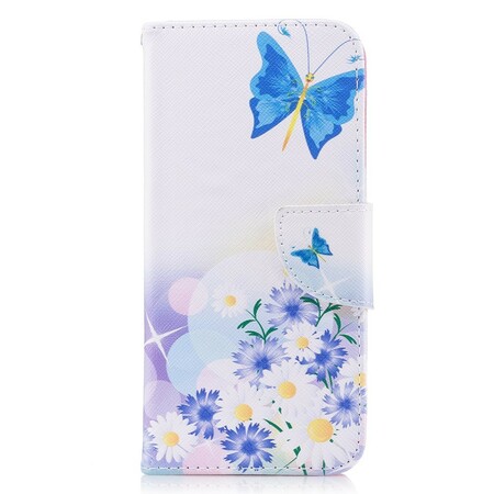 Funda Samsung Galaxy A8 2018 Mariposas y flores pintadas