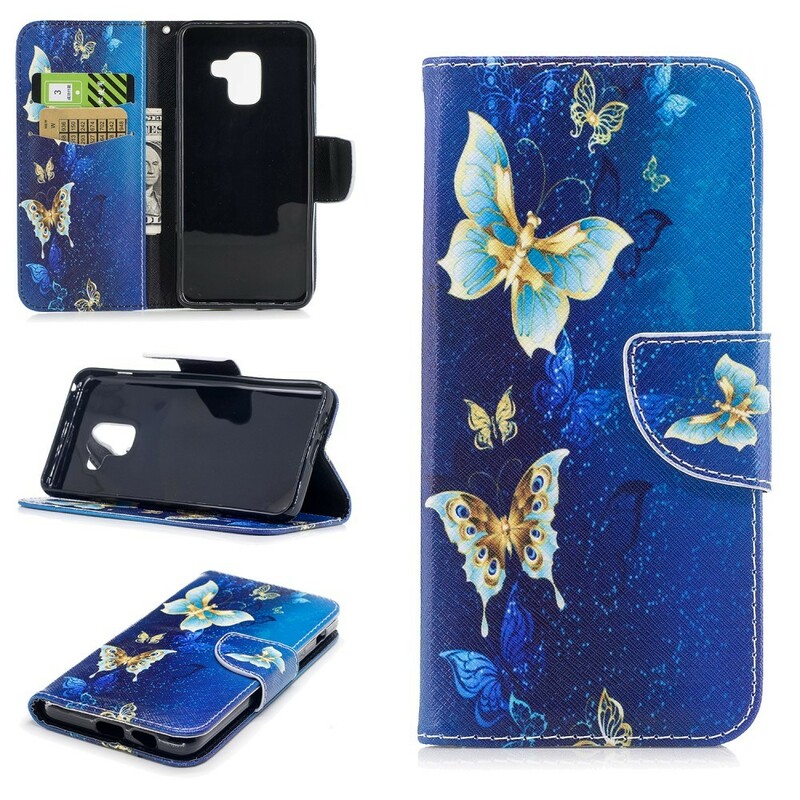 Funda Samsung Galaxy A8 2018 Mariposas en la noche