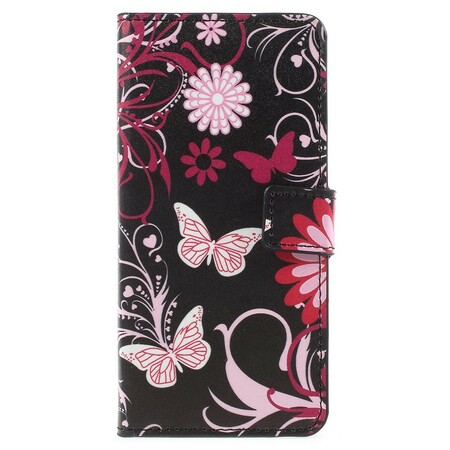 Funda Samsung Galaxy A8 2018 Mariposas y flores
