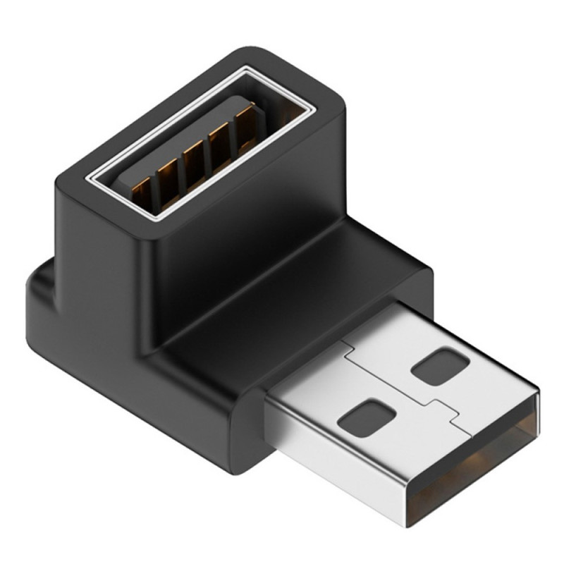 Conector USB macho a USB hembra acodado