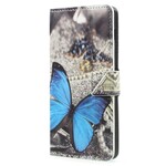 Funda para el Samsung Galaxy A8 2018 azul mariposa