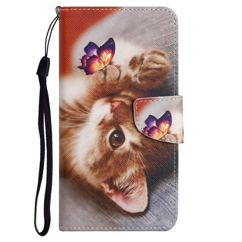 Funda Xiaomi Redmi 12C con colgante

 de gatito y mariposa