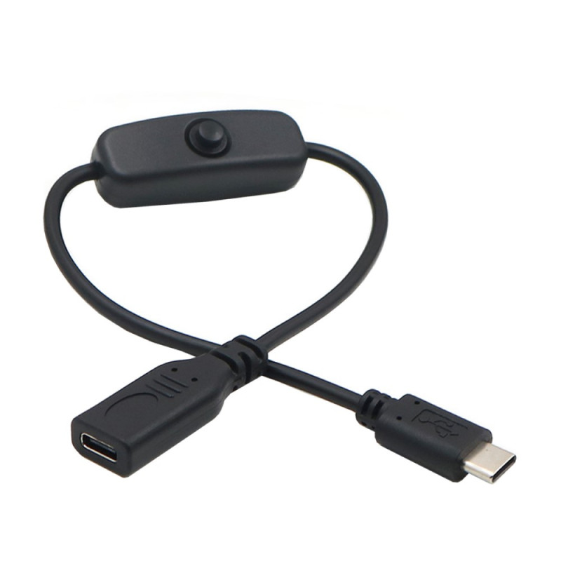 Cable de botón de encendido/apagado USB-C hembra a USB-C macho