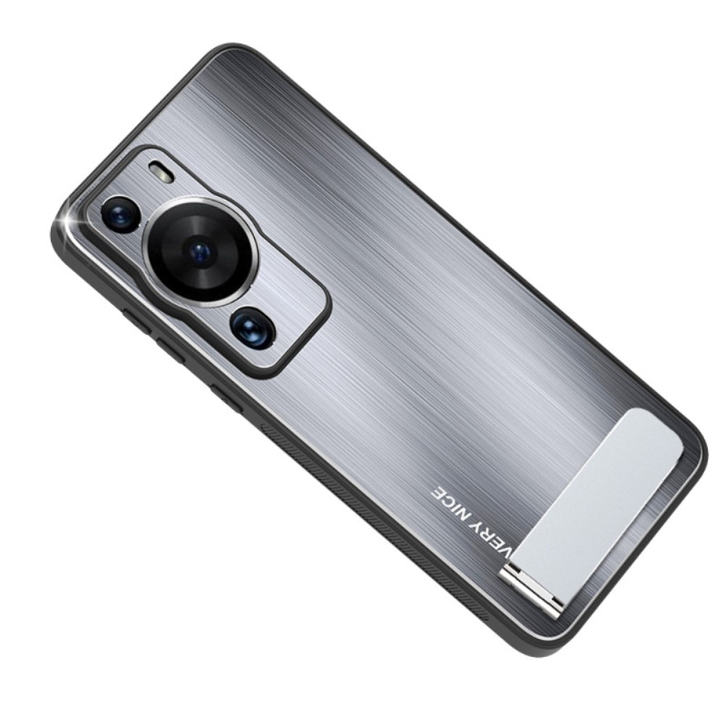 Funda Huawei P60 Pro de aluminio cepillado con soporte
