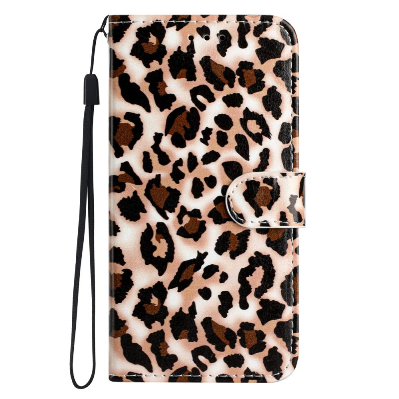 Funda de moto E32 con colgante
 de leopardo