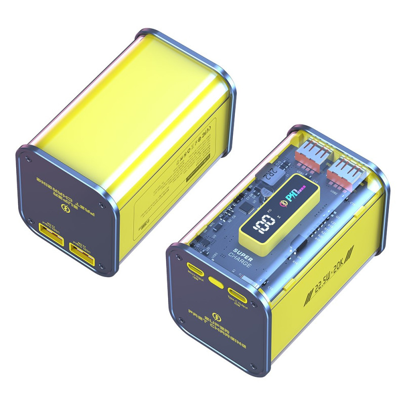 Batería externa Pantalla digital de alimentación transparente