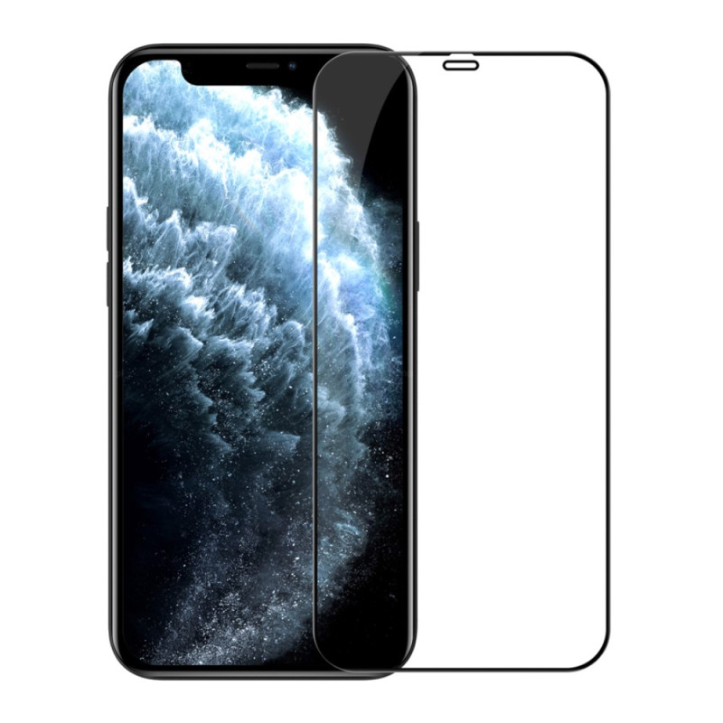 Protector de pantalla de cristal templado
 contorno negro iPhone 12 Pro / 12