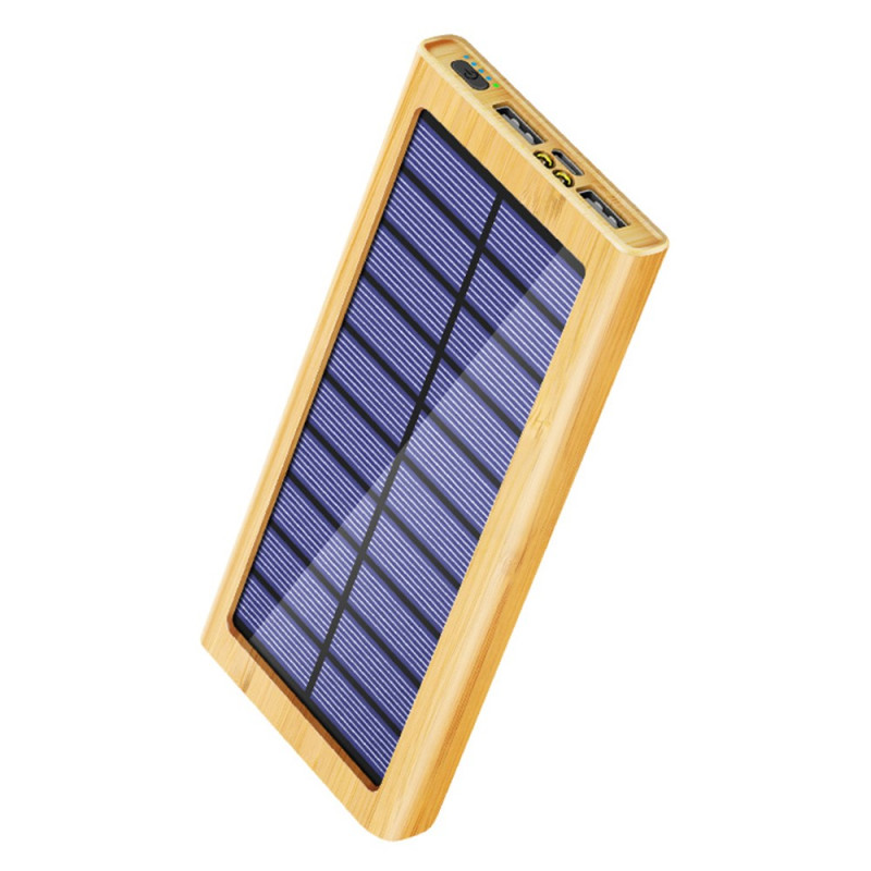 Batería Externa Efecto Madera Carga Solar 10000mAh