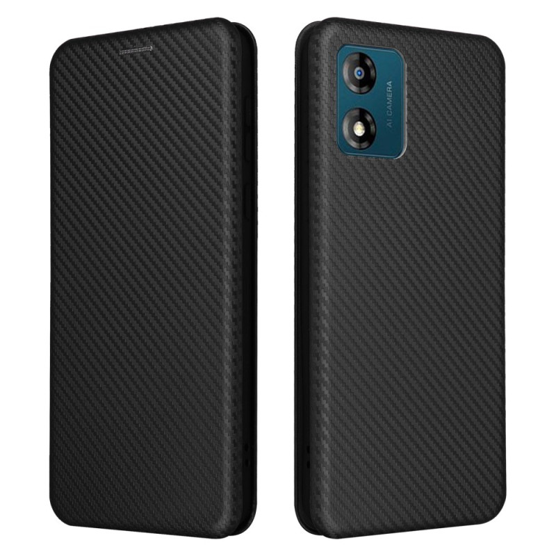 Flip Cover Moto E13 Fibra de Carbono