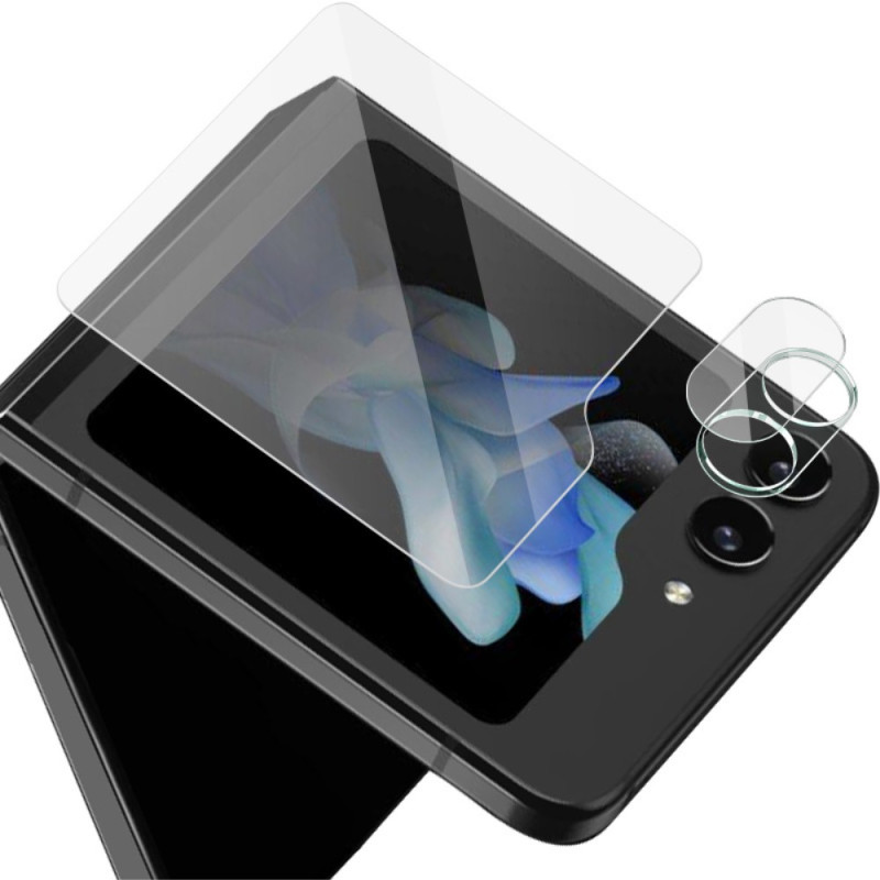 Cristal templado protector de lente y pantalla trasera para Samsung Galaxy Z Flip 5