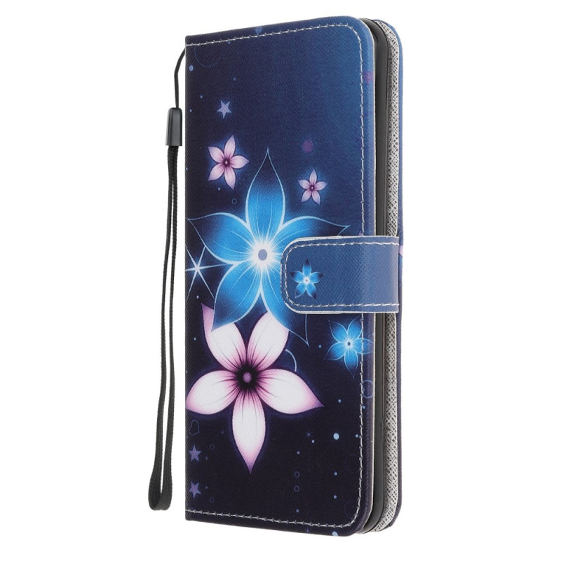 Moto G32 Lanyard Cover Flores Lunares