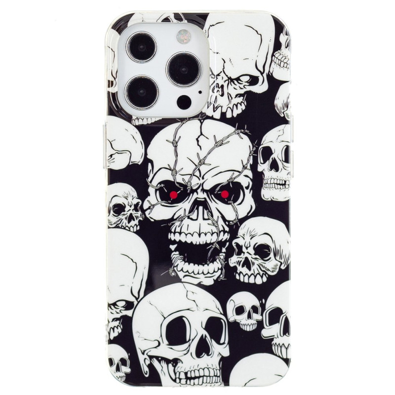 Funda de calavera fluorescente para iPhone 15 Pro