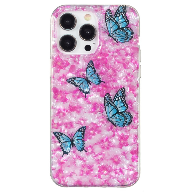 Funda iPhone 15 Pro Flores y Mariposas