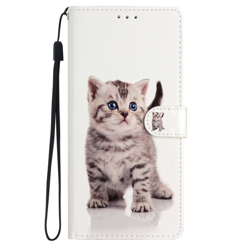 Funda de cordón para iPhone 15 Cute Cat