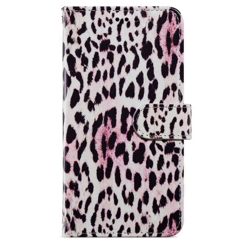 Funda con colgante
 y diseño de piel de leopardo para iPhone 15
