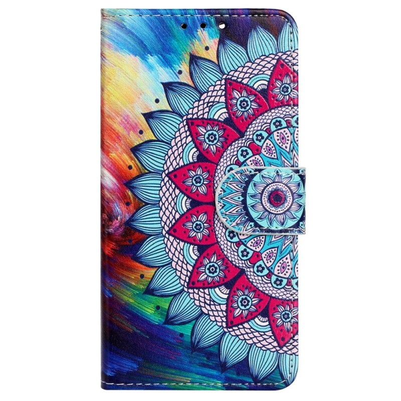 Funda iPhone 15 Plus Mandala de colores con colgante
