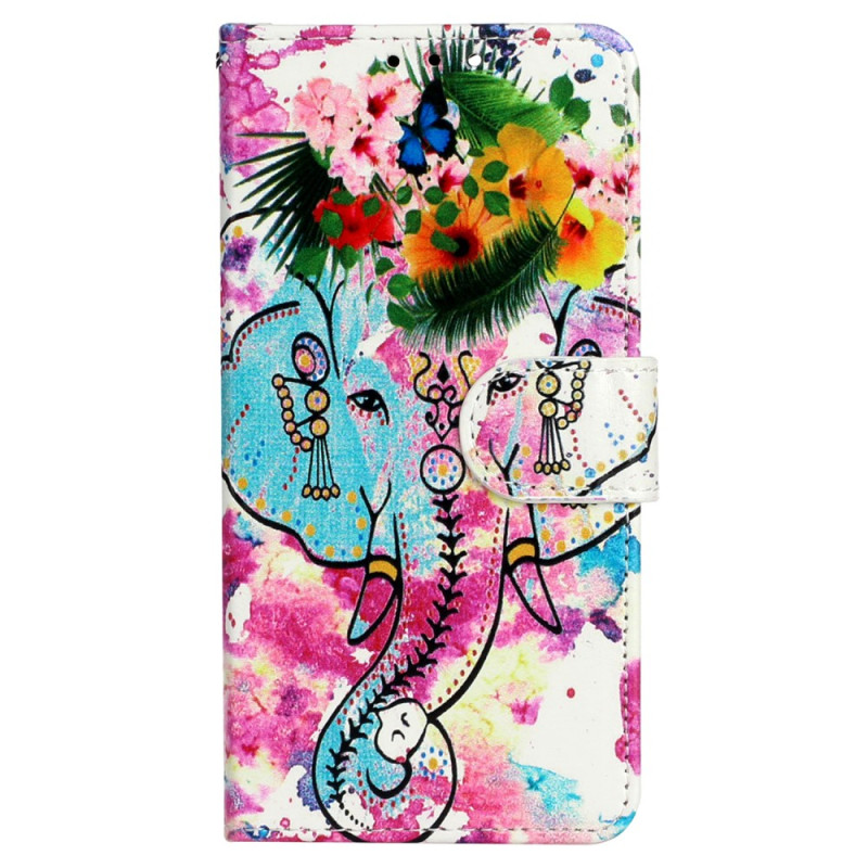 Funda con colgante
 de elefante acuarelado para iPhone 15 Plus