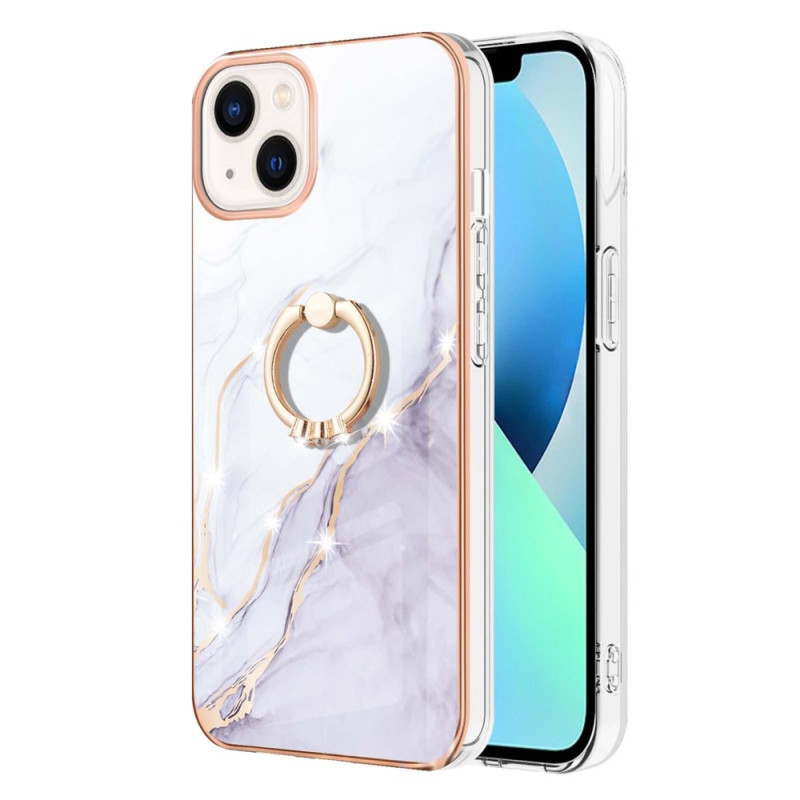 Funda estilo mármol con anillo de soporte para iPhone 15 Plus