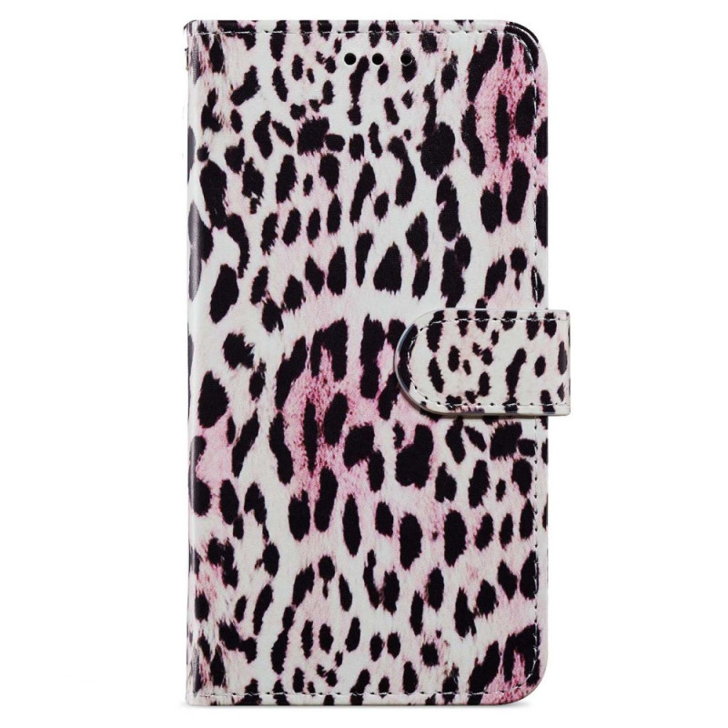 Funda iPhone 15 Pro efecto piel de leopardo con colgante
