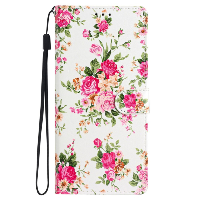 Funda de cordón floral para iPhone 15 Pro Max