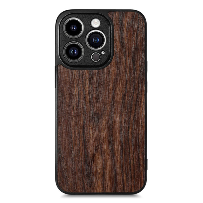 Funda de piel efecto madera estilo iPhone 15 Plus