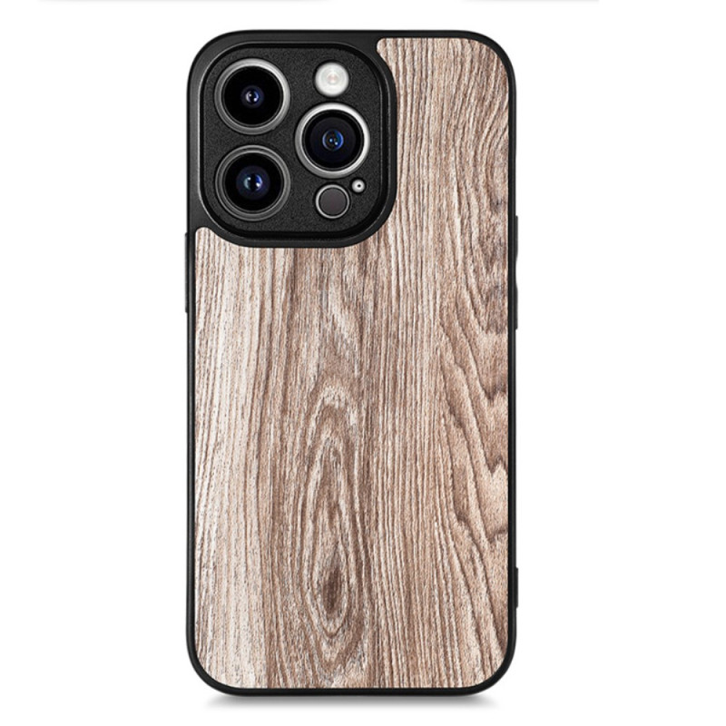 Funda de piel efecto madera estilo iPhone 15 Plus