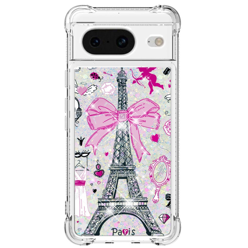 Funda de la Torre Eiffel con purpurina para el Google Pixel 8
