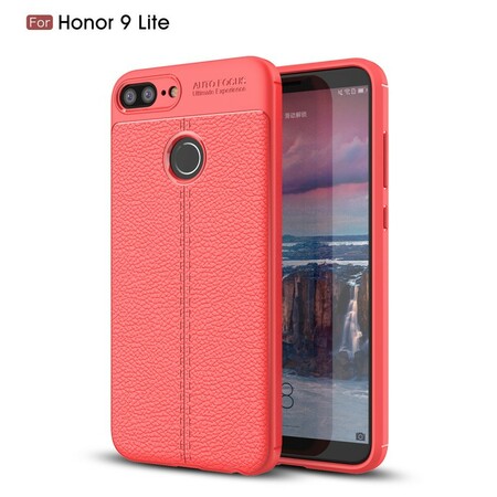 Funda de piel Huawei Honor 9 Lite efecto lichi doble línea