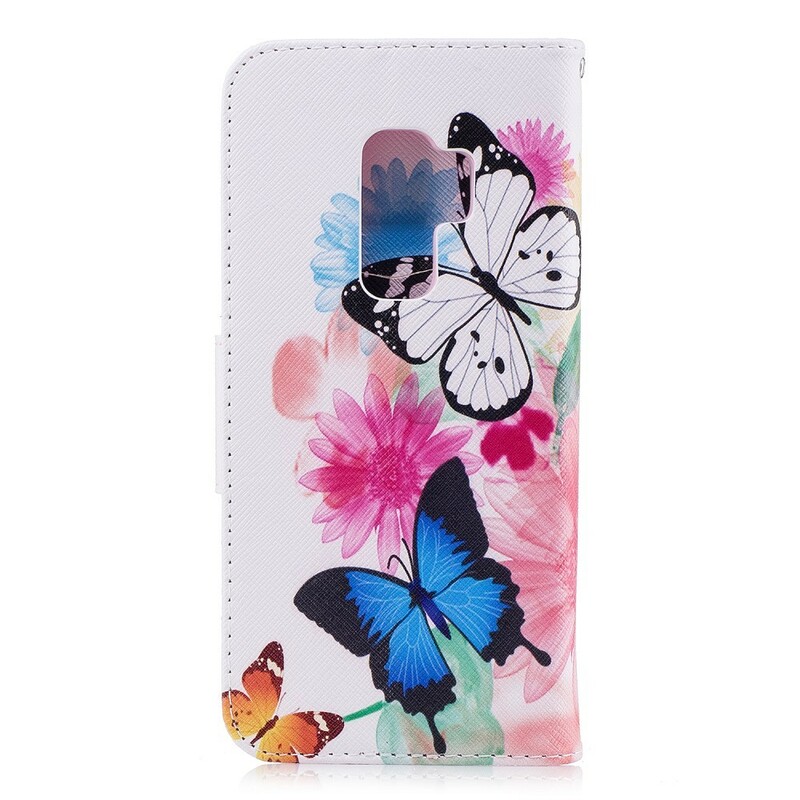 Funda Samsung Galaxy S9 Plus pintada con mariposas y flores