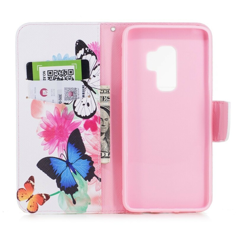 Funda Samsung Galaxy S9 Plus pintada con mariposas y flores