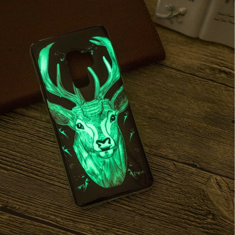 Funda para el Samsung Galaxy S9 de color fluorescente con forma de ciervo