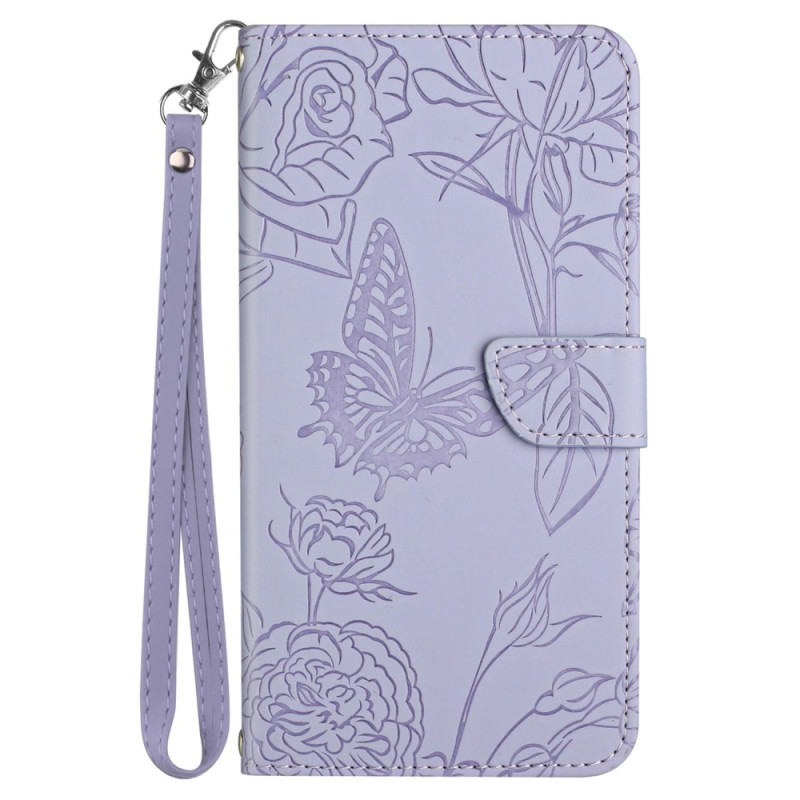 Funda Xiaomi Redmi 12 5G / Poco M6 Pro 5G Mariposas y Colgante
