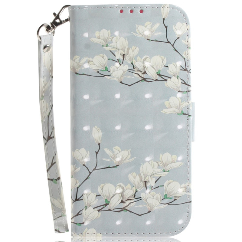 Funda Colgante
 Flor Blanca Samsung Galaxy S23 FE