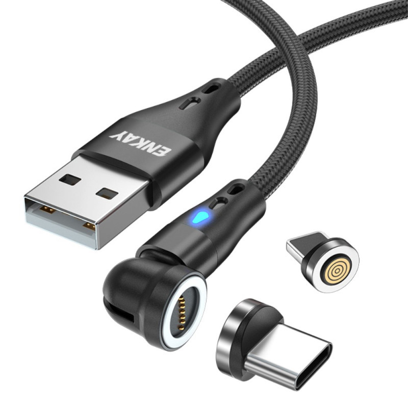 Cable de carga doble magnético USB-C e iProducto de ENKAY