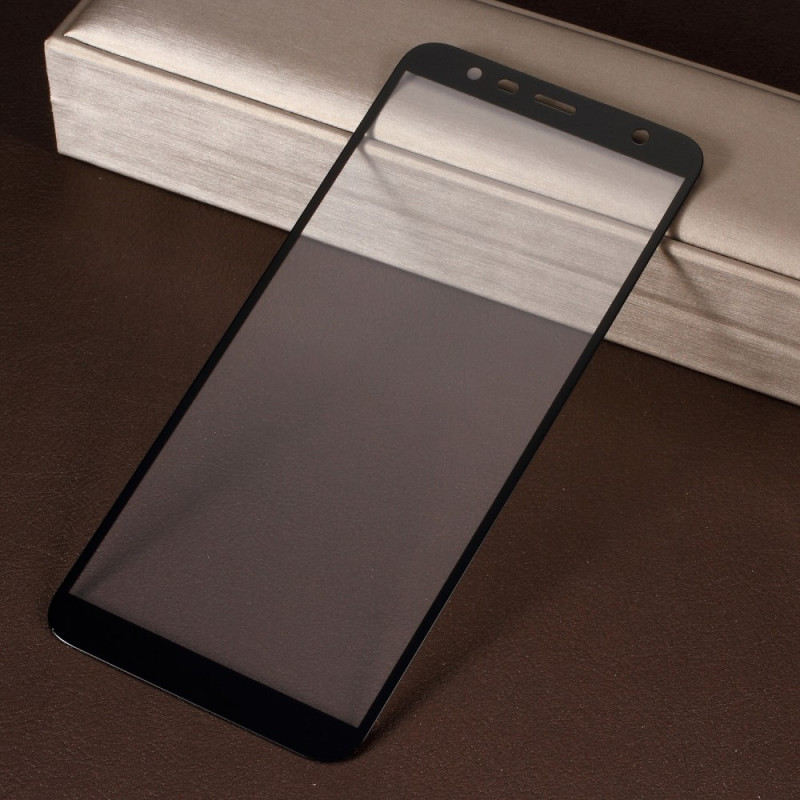 Protector de pantalla de cristal templado
 contorno negro Samsung Galaxy J4 Plus