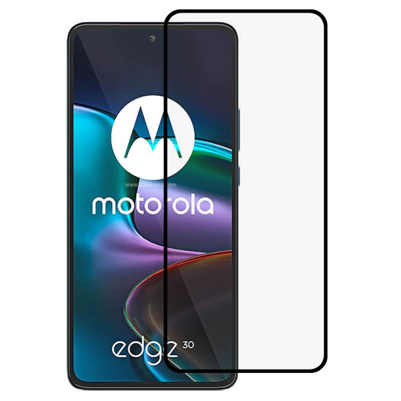 Protección de cristal templado de contorno negro para Motorola Edge 30