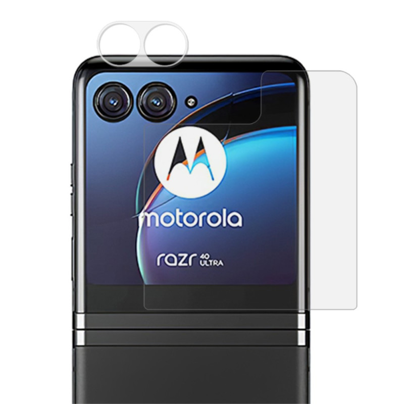 Cristal templado de protección de pantalla y lente Motorola Razr 40 Ultra