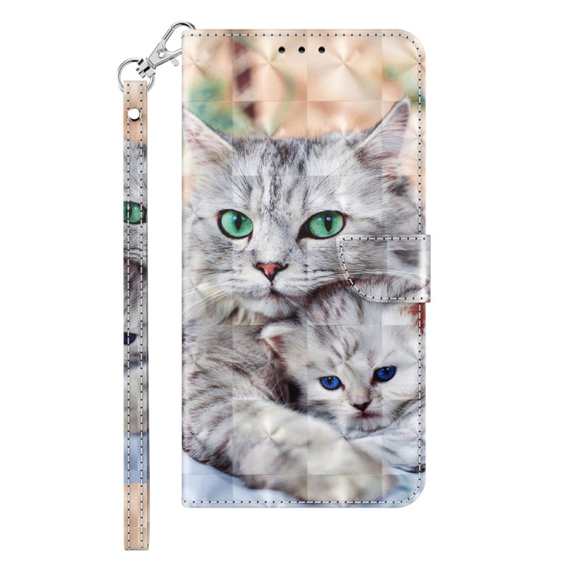 Funda Xiaomi 13T / 13T Pro Gatos Blanca con Colgante
