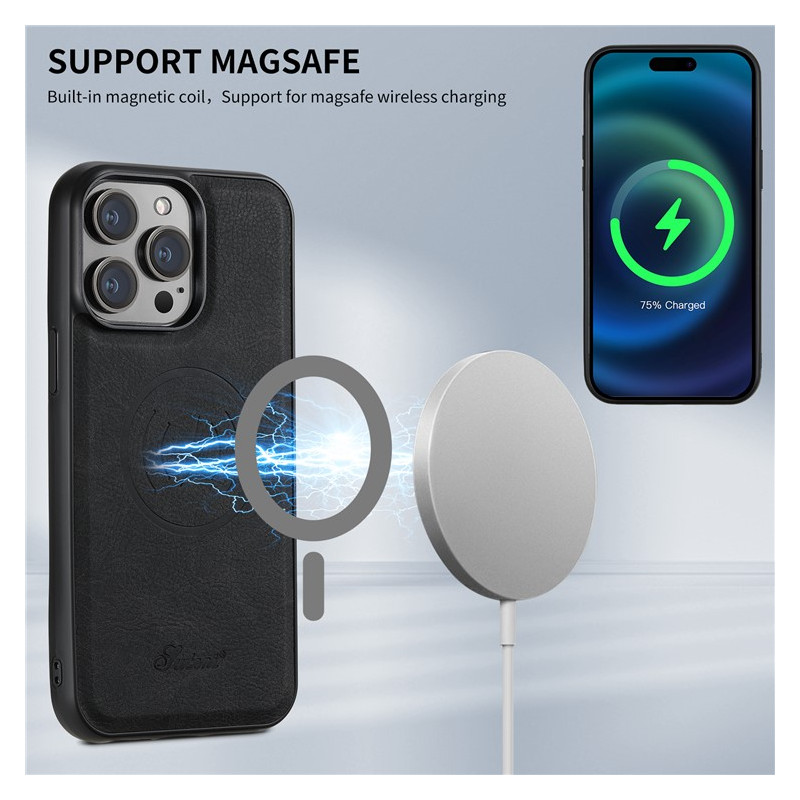 Funda iPhone 15 Pro compatible con soporte y tarjetero MagSafe - Dealy