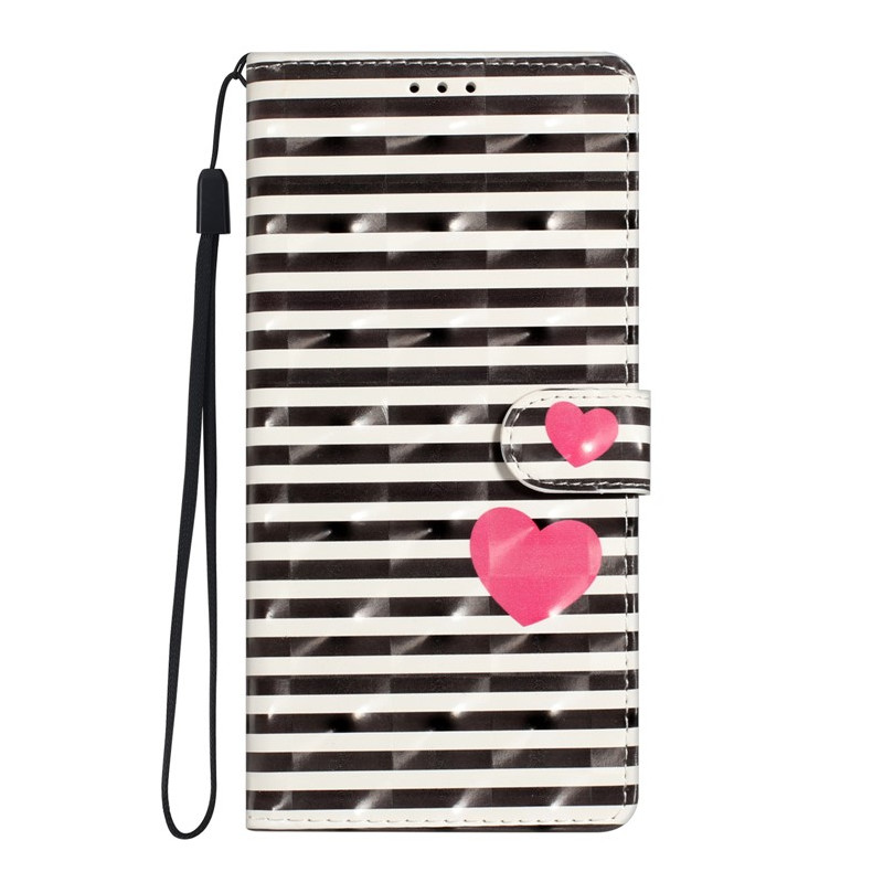 Funda Moto G14 Rayas y Corazón