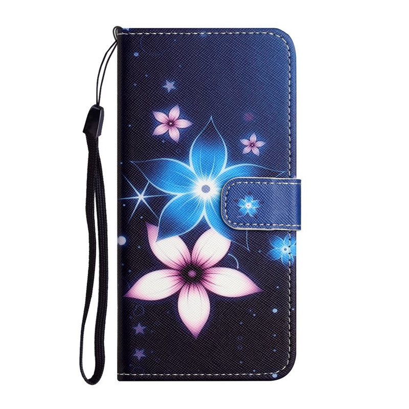 Moto G14 Lanyard Cover Flores Lunares