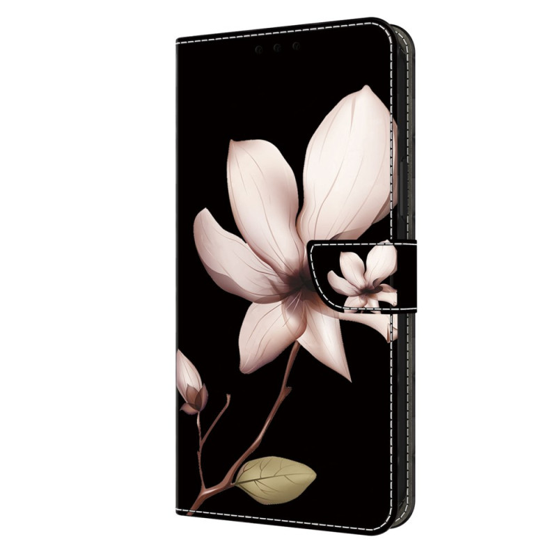 Funda Samsung Galaxy S24 5G Flor rosa sobre fondo negro