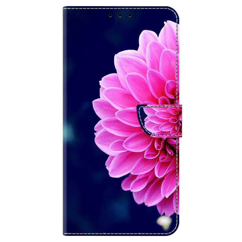 Funda Samsung Galaxy S24 5G Flor rosa sobre fondo azul