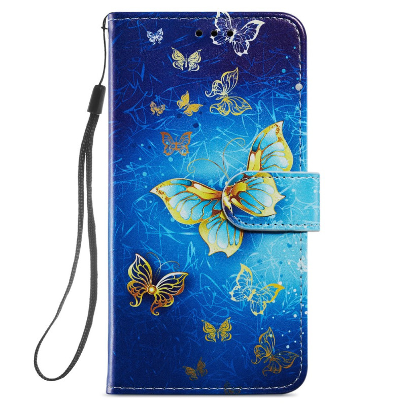 Funda Samsung Galaxy S24 5G Mariposas Doradas con Colgante
